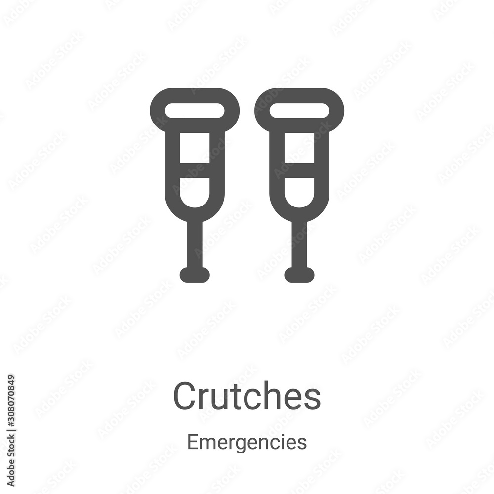 Obraz na plátně crutches icon vector from emergencies collection