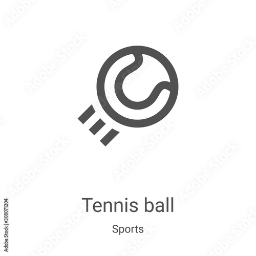 tennis ball icon vector from sports collection. Thin line tennis ball outline icon vector illustration. Linear symbol for use on web and mobile apps, logo, print media