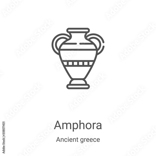 amphora icon vector from ancient greece collection. Thin line amphora outline icon vector illustration. Linear symbol for use on web and mobile apps, logo, print media photo