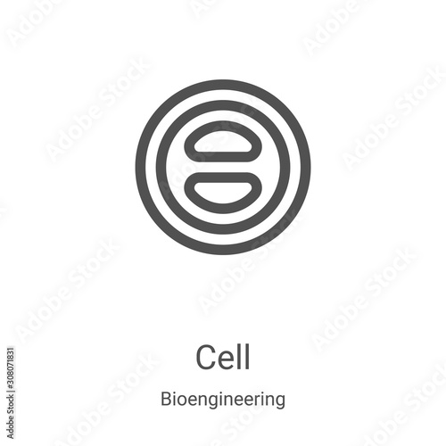 cell icon vector from bioengineering collection. Thin line cell outline icon vector illustration. Linear symbol for use on web and mobile apps, logo, print media