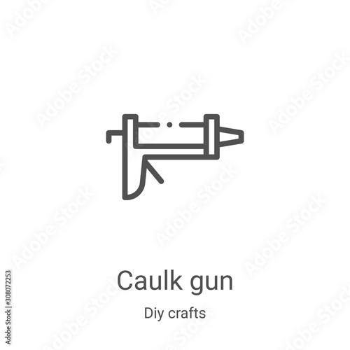 caulk gun icon vector from diy crafts collection. Thin line caulk gun outline icon vector illustration. Linear symbol for use on web and mobile apps, logo, print media