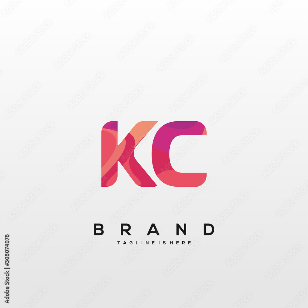 Initial letter KC logo with colorful, letter combination logo design for  creative industry, web, business and company. - Vector Stock Vector | Adobe  Stock