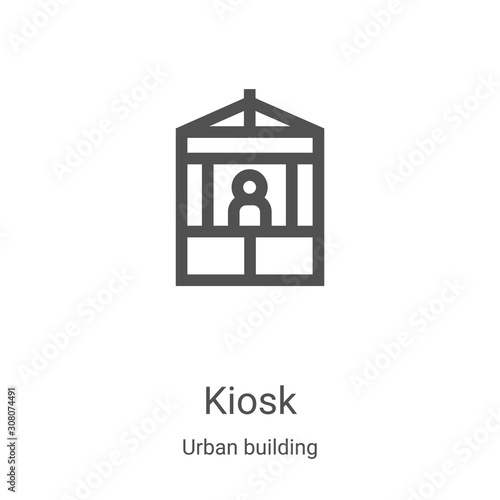 kiosk icon vector from urban building collection. Thin line kiosk outline icon vector illustration. Linear symbol for use on web and mobile apps, logo, print media