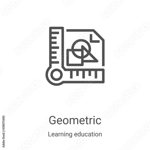 geometric icon vector from learning education collection. Thin line geometric outline icon vector illustration. Linear symbol for use on web and mobile apps, logo, print media