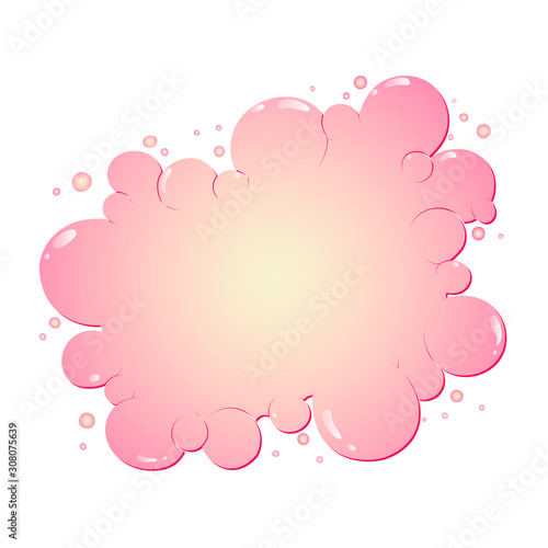 Vector illustration of a template for a cute background of pink bubbles.