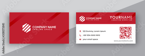modern business card design . double sided business card design template . red business card inspiration