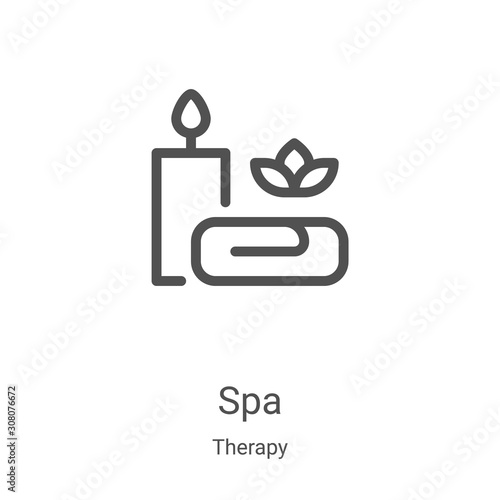spa icon vector from therapy collection. Thin line spa outline icon vector illustration. Linear symbol for use on web and mobile apps, logo, print media