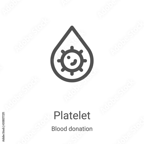 platelet icon vector from blood donation collection. Thin line platelet outline icon vector illustration. Linear symbol for use on web and mobile apps, logo, print media