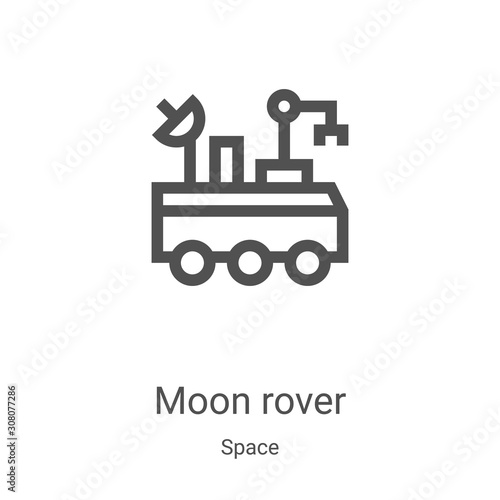 moon rover icon vector from space collection. Thin line moon rover outline icon vector illustration. Linear symbol for use on web and mobile apps, logo, print media