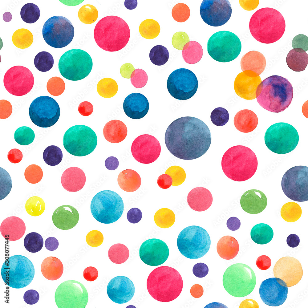 watercolor messy yellow, pink, blue, green and red circle. abstract texture. seamless pattern watercolor messy yellow, pink, blue, green and red circle. abstract texture. seamless pattern