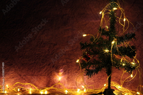 Christmas tree in dark background