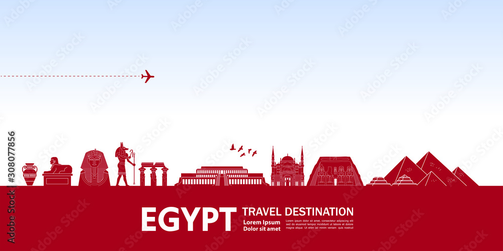 Egypt travel destination grand vector illustration. Egypt travel destination grand vector illustration.