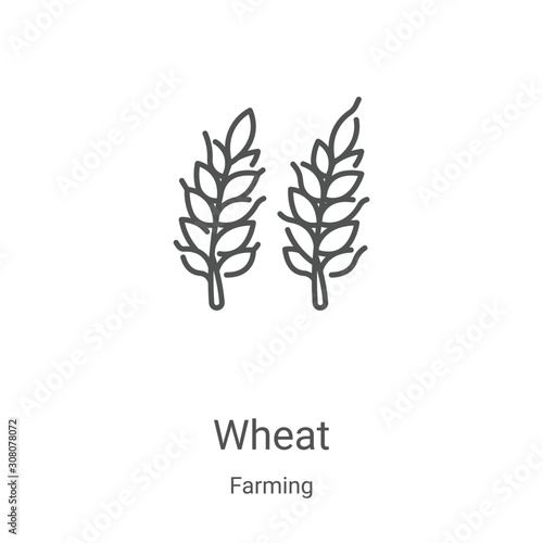 wheat icon vector from farming collection. Thin line wheat outline icon vector illustration. Linear symbol for use on web and mobile apps, logo, print media