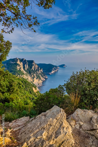 Landscape along the Cinque Terre path Liguria Italy