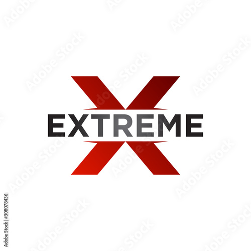 extreme vector logo design. consisting of a extreme logotype on letter X.