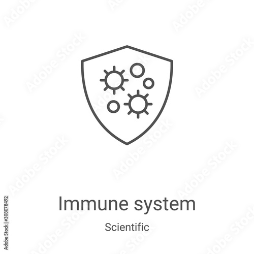 immune system icon vector from scientific collection. Thin line immune system outline icon vector illustration. Linear symbol for use on web and mobile apps, logo, print media photo