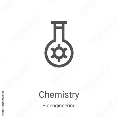 chemistry icon vector from bioengineering collection. Thin line chemistry outline icon vector illustration. Linear symbol for use on web and mobile apps, logo, print media