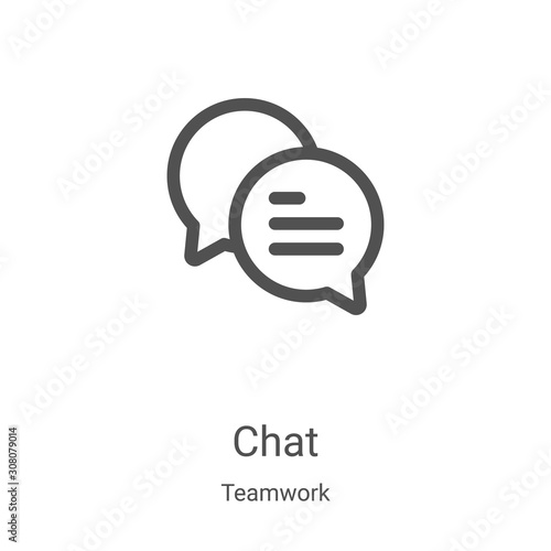 chat icon vector from teamwork collection. Thin line chat outline icon vector illustration. Linear symbol for use on web and mobile apps, logo, print media