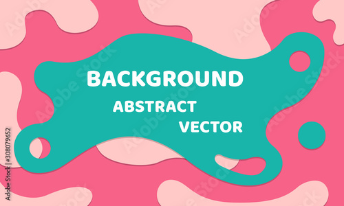 Vector abstract background. Bright, gentle, in pink tones. Formless flowing elements are layered on each other like paper sheets. In the foreground, the focus is on the blue element.