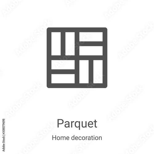parquet icon vector from home decoration collection. Thin line parquet outline icon vector illustration. Linear symbol for use on web and mobile apps, logo, print media