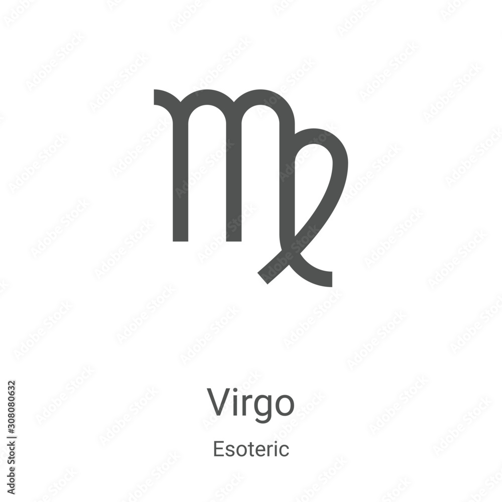 virgo icon vector from esoteric collection. Thin line virgo outline ...