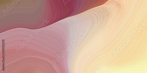 curvy background illustration with baby pink, wheat and rosy brown color © Eigens