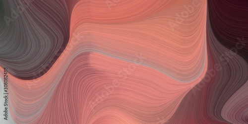 modern curvy waves background design with indian red, very dark violet and pastel brown color