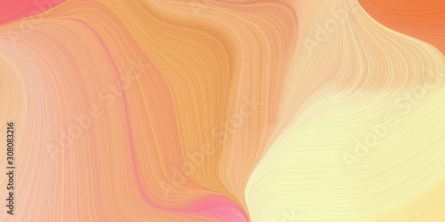 modern soft curvy waves background illustration with burly wood, light salmon and pale golden rod color