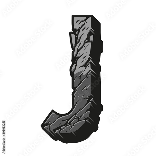 Desert gray letter J vintage concept