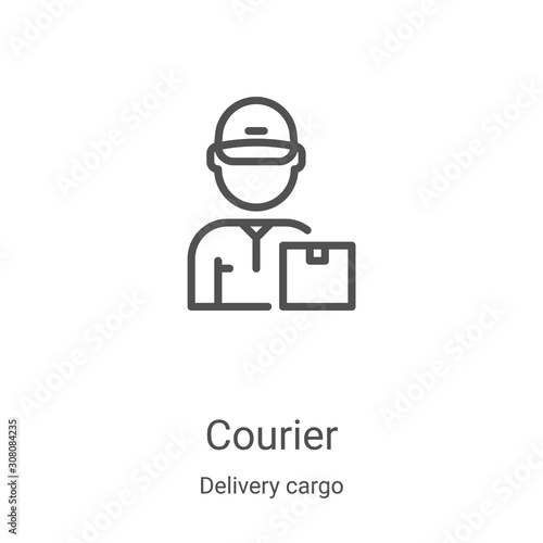 courier icon vector from delivery cargo collection. Thin line courier outline icon vector illustration. Linear symbol for use on web and mobile apps, logo, print media