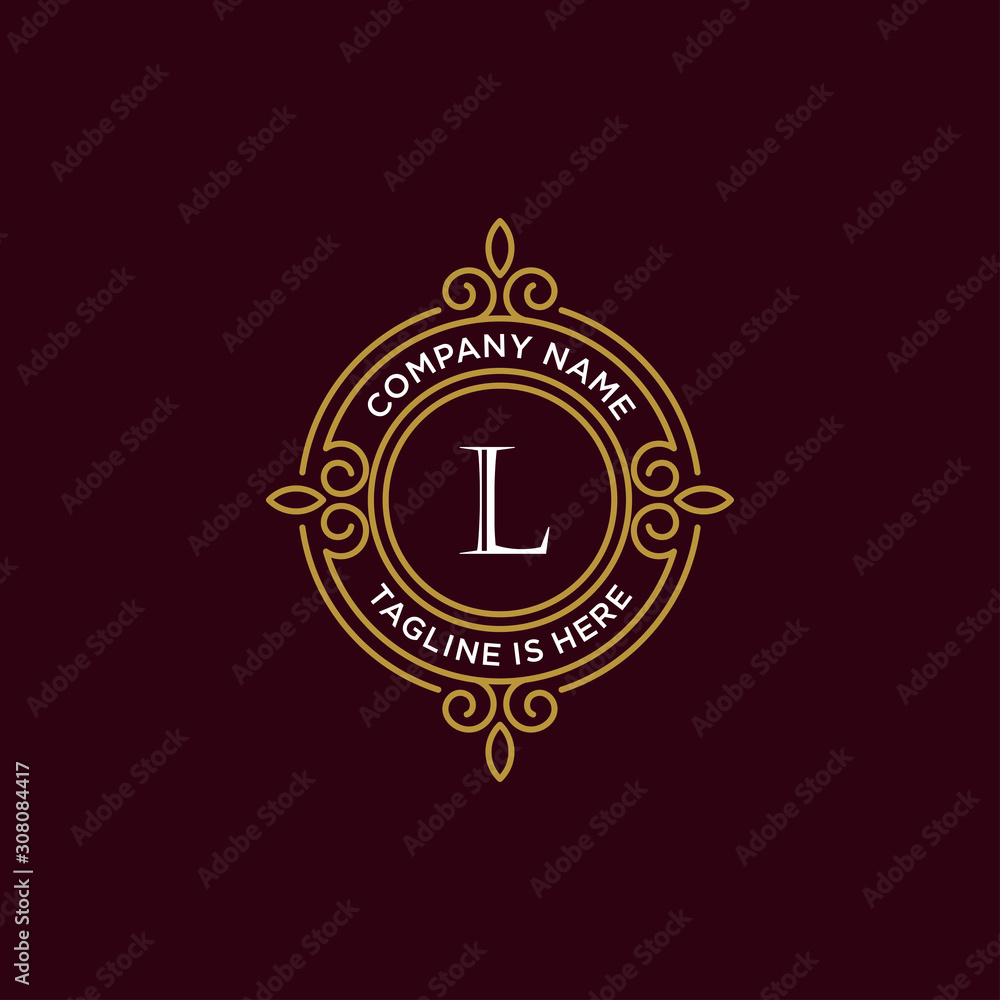 luxury monogram letter L logotype. premium brand icon. elegant alphabet ...