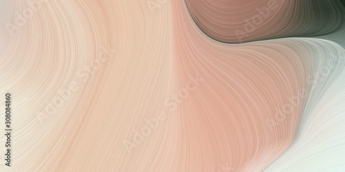 modern curvy waves background design with tan, baby pink and dark slate gray color