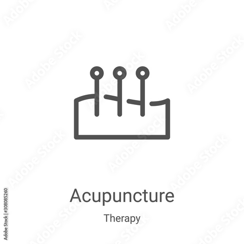 acupuncture icon vector from therapy collection. Thin line acupuncture outline icon vector illustration. Linear symbol for use on web and mobile apps, logo, print media