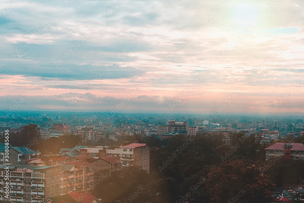 view of city at sunset view of city at sunset