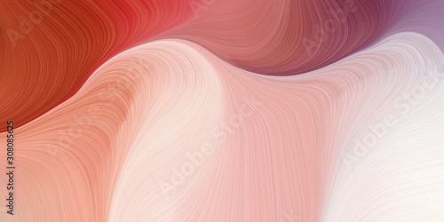 modern curvy waves background design with baby pink, sienna and indian red color