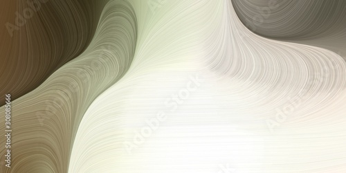 elegant curvy swirl waves background design with dark olive green, beige and gray gray color