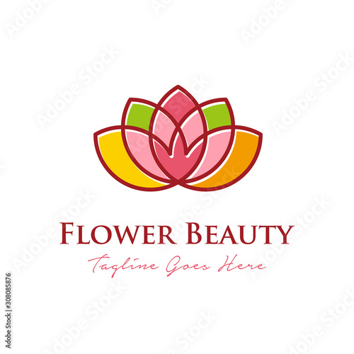 Abstract elegant beauty flower logo design template. spa  yoga  salon  boutique symbol icon
