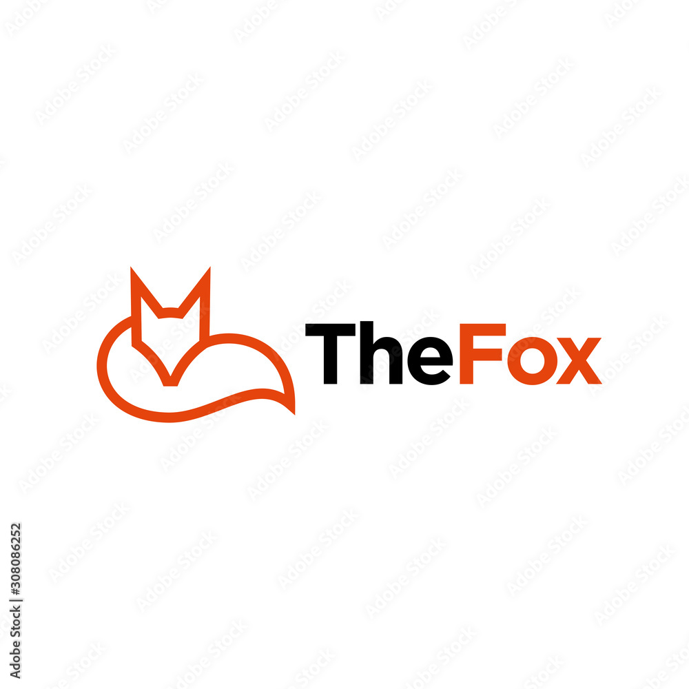 simple minimalist line art, outline fox, wolf logo design vector template illustration. universal fox symbol icon. media, technology, website, company symbol icon simple minimalist line art, outline fox, wolf logo design vector template illustration. universal fox symbol icon. media, technology, website, company symbol icon