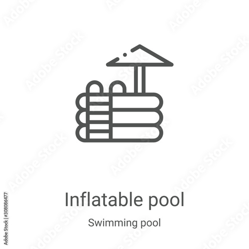 inflatable pool icon vector from swimming pool collection. Thin line inflatable pool outline icon vector illustration. Linear symbol for use on web and mobile apps, logo, print media