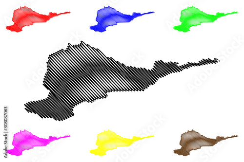 Chuy Region (Kyrgyz Republic, Kirghizia, Regions of Kyrgyzstan) map vector illustration, scribble sketch Chui map.... photo