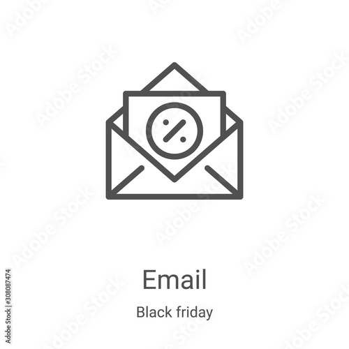 email icon vector from black friday collection. Thin line email outline icon vector illustration. Linear symbol for use on web and mobile apps, logo, print media