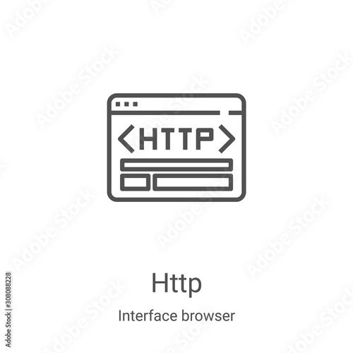 http icon vector from interface browser collection. Thin line http outline icon vector illustration. Linear symbol for use on web and mobile apps, logo, print media