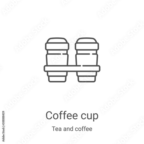 coffee cup icon vector from tea and coffee collection. Thin line coffee cup outline icon vector illustration. Linear symbol for use on web and mobile apps, logo, print media