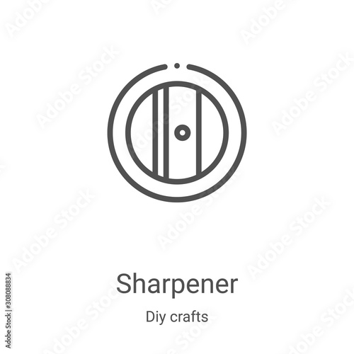 sharpener icon vector from diy crafts collection. Thin line sharpener outline icon vector illustration. Linear symbol for use on web and mobile apps, logo, print media