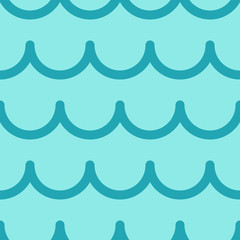 Papier peint photo Vagues de la mer patrons Vagues abstraites doodle bleu marine  © liliia_sinhina