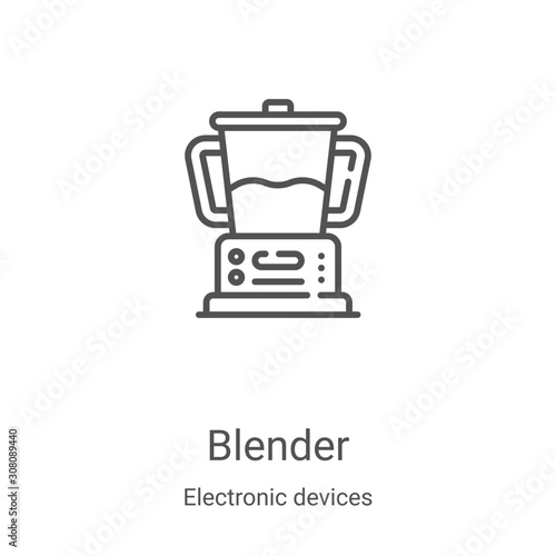 blender icon vector from electronic devices collection. Thin line blender outline icon vector illustration. Linear symbol for use on web and mobile apps, logo, print media