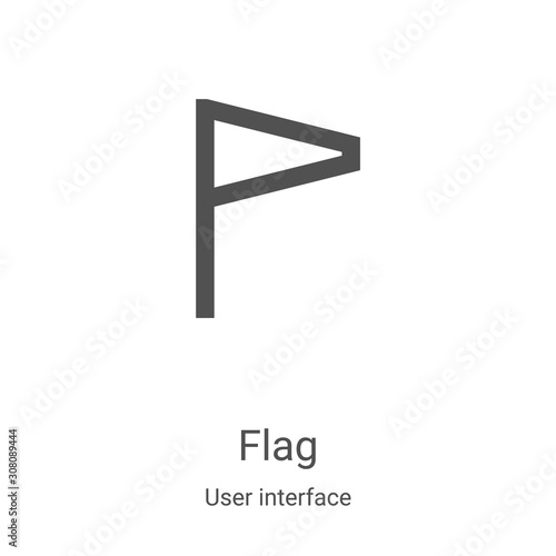 flag icon vector from user interface collection. Thin line flag outline icon vector illustration. Linear symbol for use on web and mobile apps, logo, print media