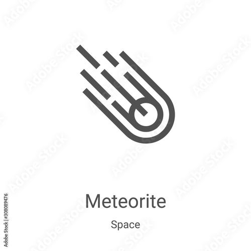 meteorite icon vector from space collection. Thin line meteorite outline icon vector illustration. Linear symbol for use on web and mobile apps, logo, print media