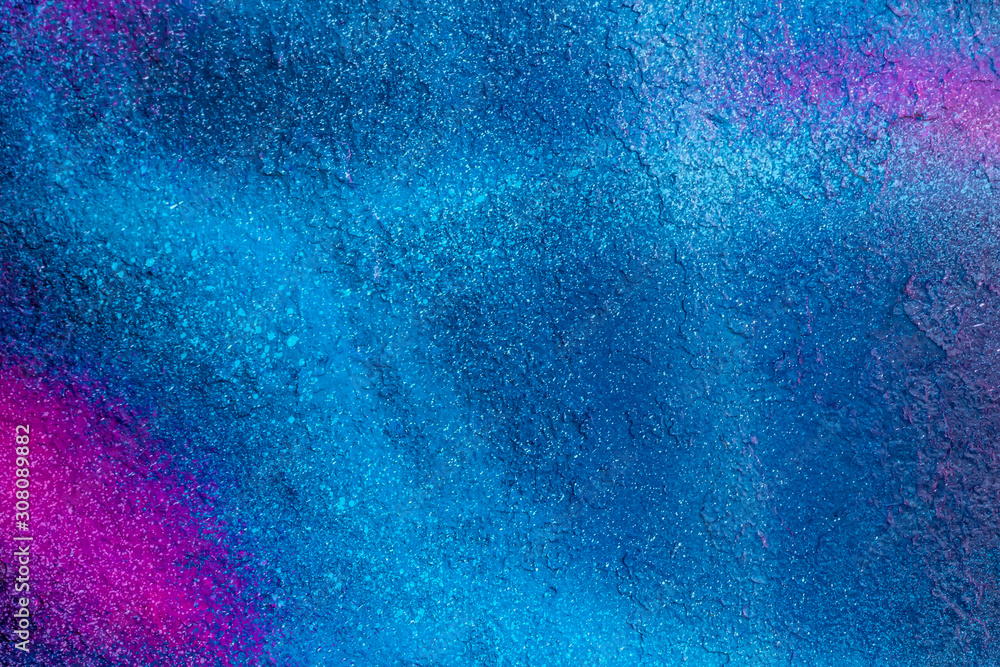 Fototapeta Piękny jasny kolorowy sztuka ulicy graffiti tło. Streszczenie kreatywny spray rysunek moda kolory na ścianach miasta. Kultura miejska, czarna, niebieska, fioletowa, fioletowa, neonowa faktura