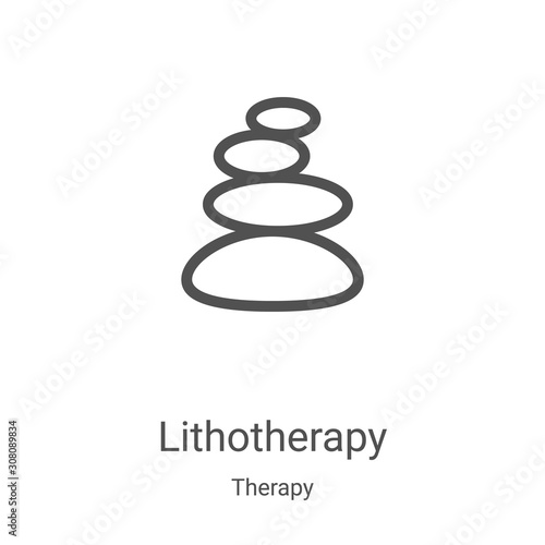 lithotherapy icon vector from therapy collection. Thin line lithotherapy outline icon vector illustration. Linear symbol for use on web and mobile apps, logo, print media